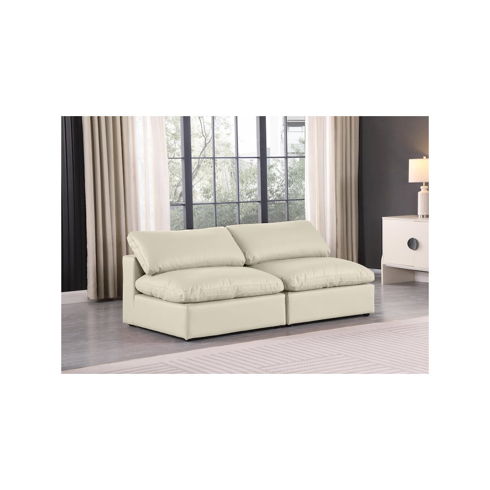 Comfy Cream Vegan Leather Modular Sofa