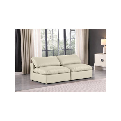 Comfy Cream Vegan Leather Modular Sofa