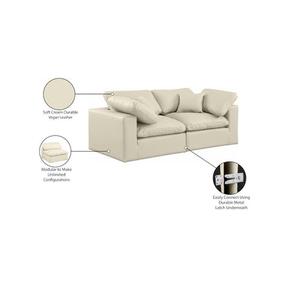 Comfy Cream Vegan Leather Modular Sofa