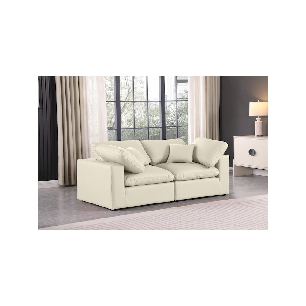 Comfy Cream Vegan Leather Modular Sofa