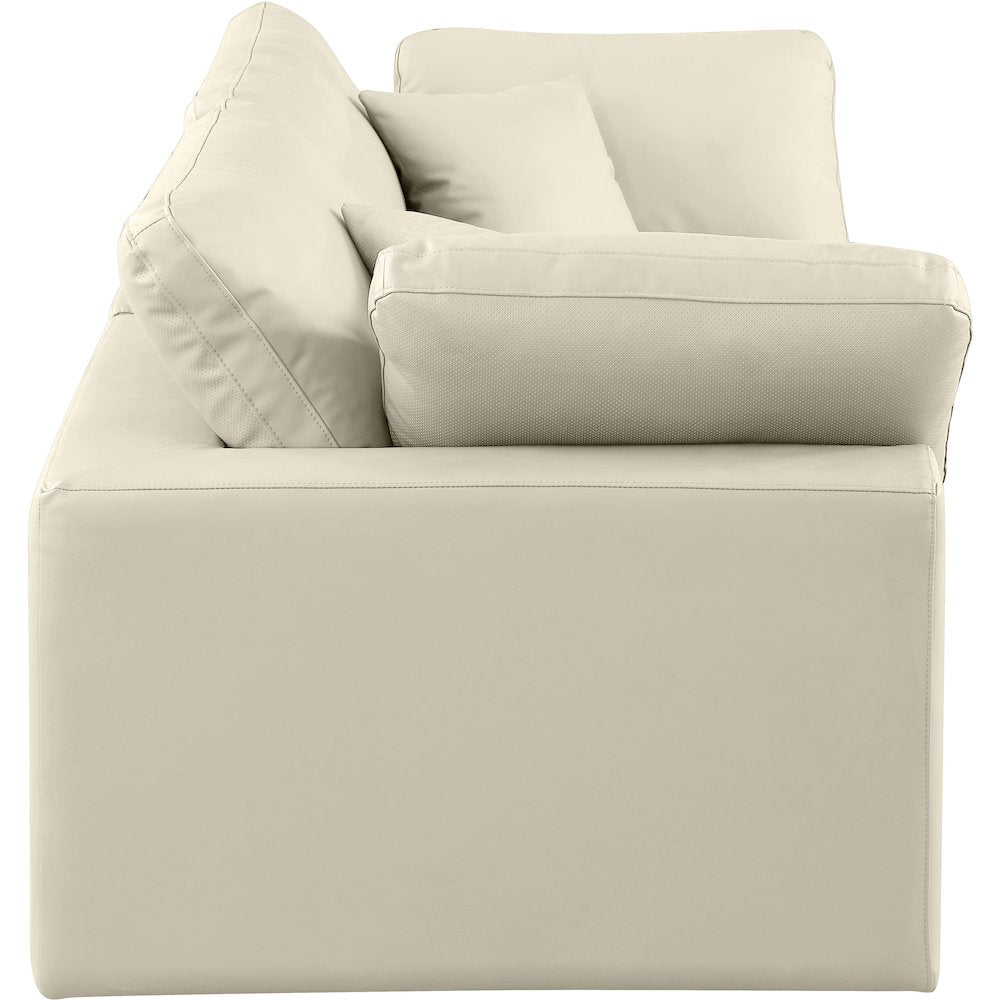 Comfy Cream Vegan Leather Modular Sofa