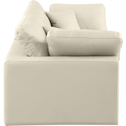 Comfy Cream Vegan Leather Modular Sofa