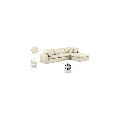 Comfy Cream Vegan Leather Modular Sectional