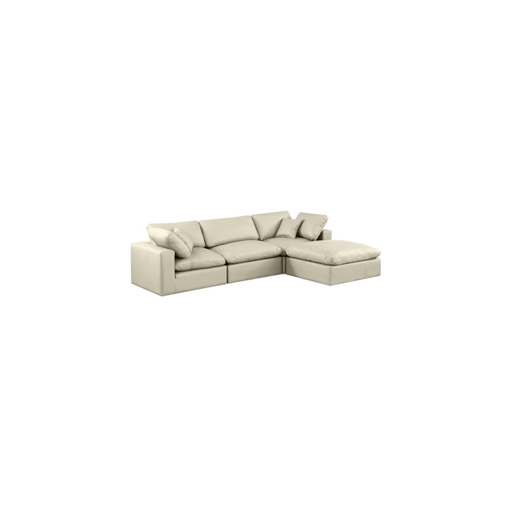 Comfy Cream Vegan Leather Modular Sectional