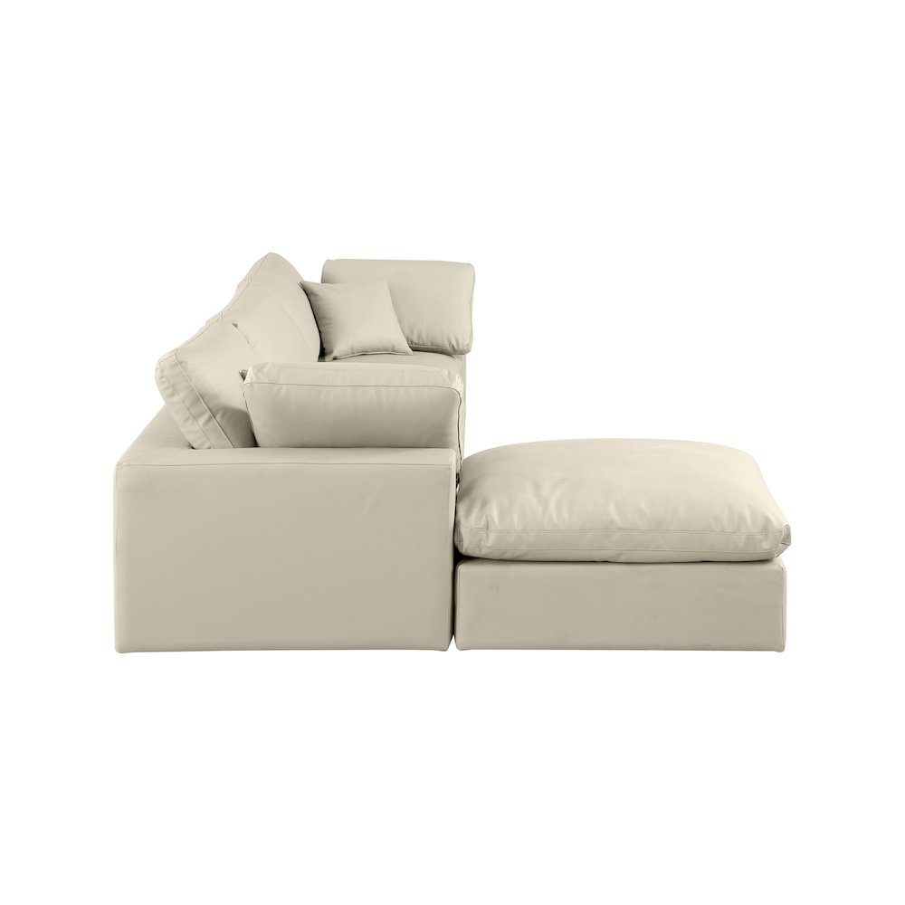 Comfy Cream Vegan Leather Modular Sectional