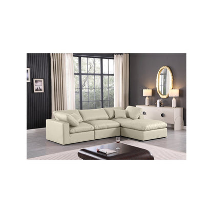 Comfy Cream Vegan Leather Modular Sectional