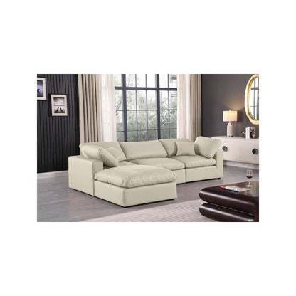 Comfy Cream Vegan Leather Modular Sectional