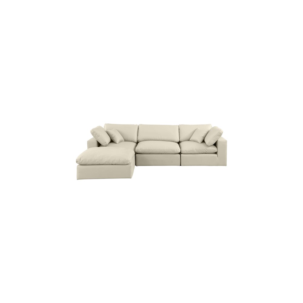 Comfy Cream Vegan Leather Modular Sectional