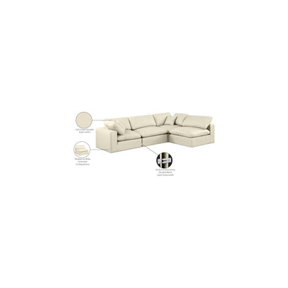 Comfy Cream Vegan Leather Modular Sectional