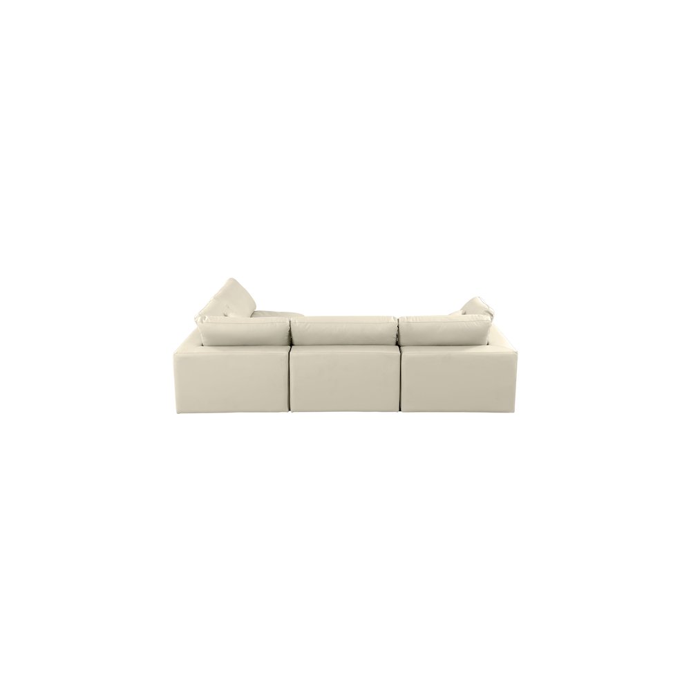 Comfy Cream Vegan Leather Modular Sectional
