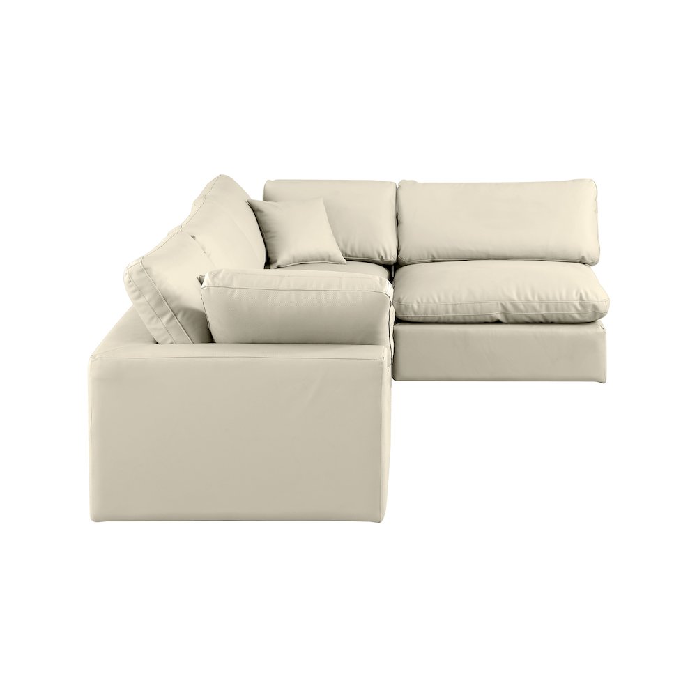 Comfy Cream Vegan Leather Modular Sectional
