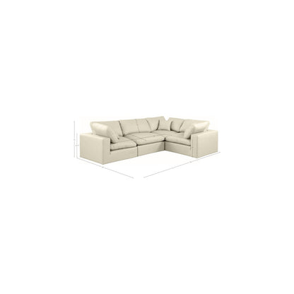 Comfy Cream Vegan Leather Modular Sectional