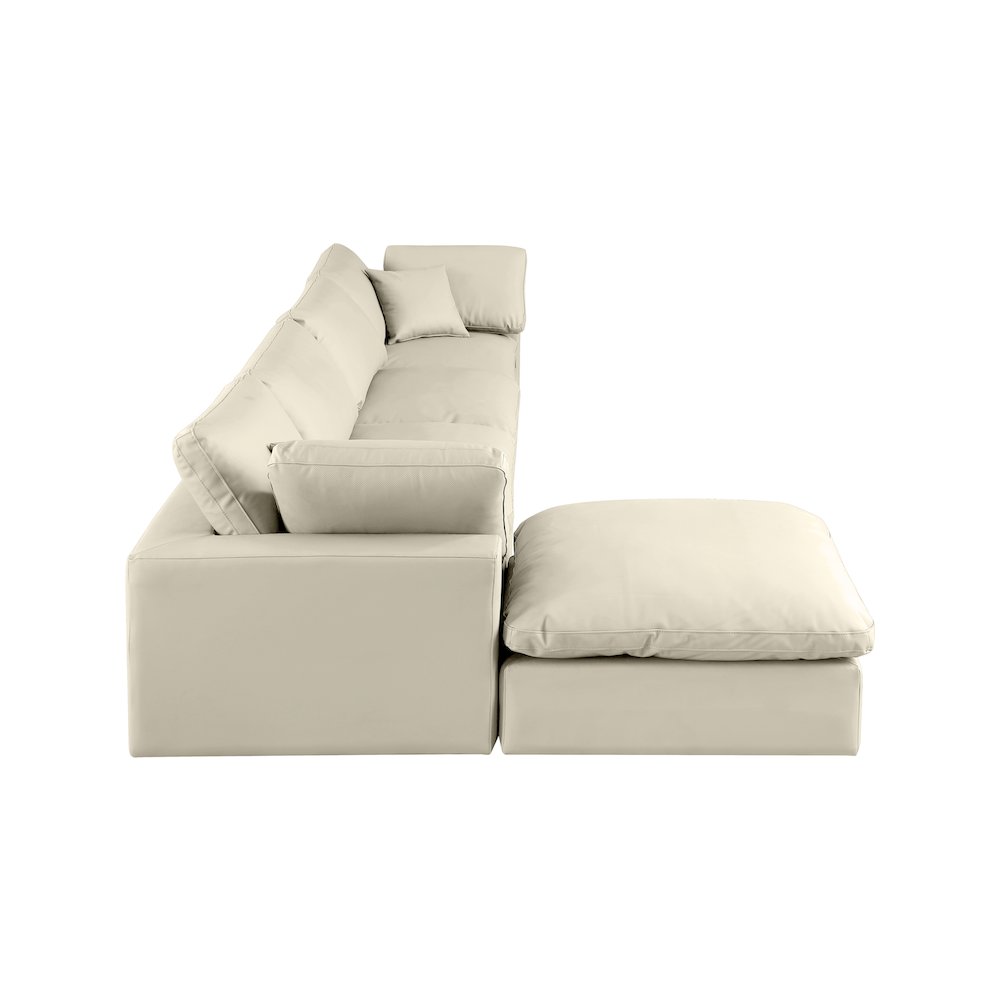 Comfy Cream Vegan Leather Modular Sectional