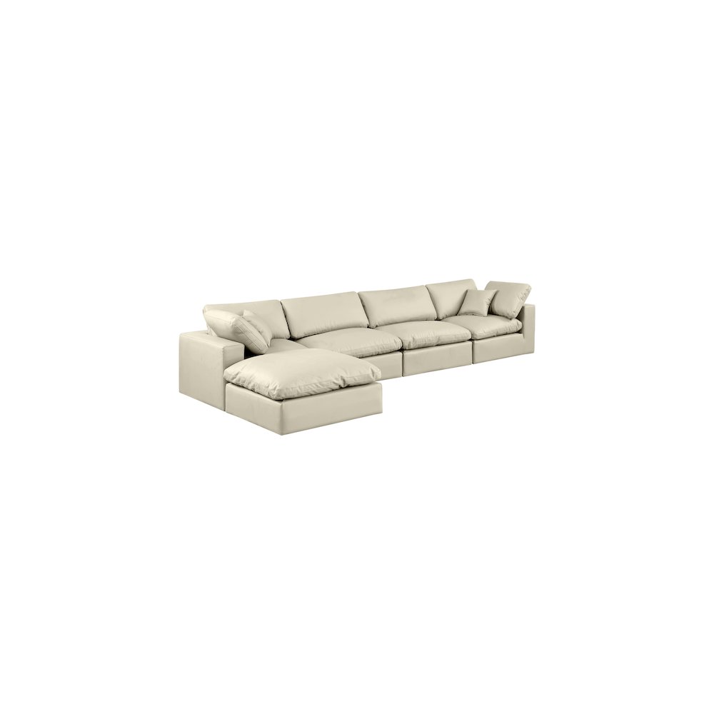 Comfy Cream Vegan Leather Modular Sectional