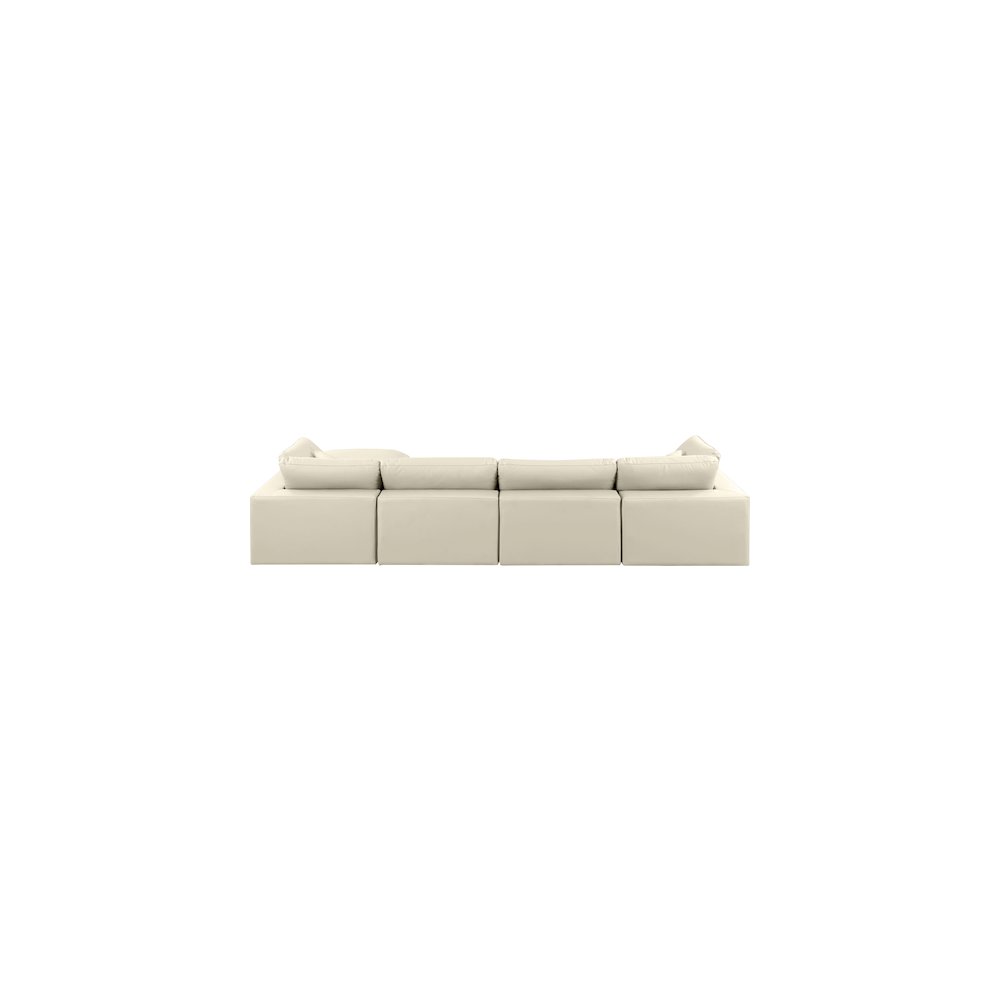 Comfy Cream Vegan Leather Modular Sectional
