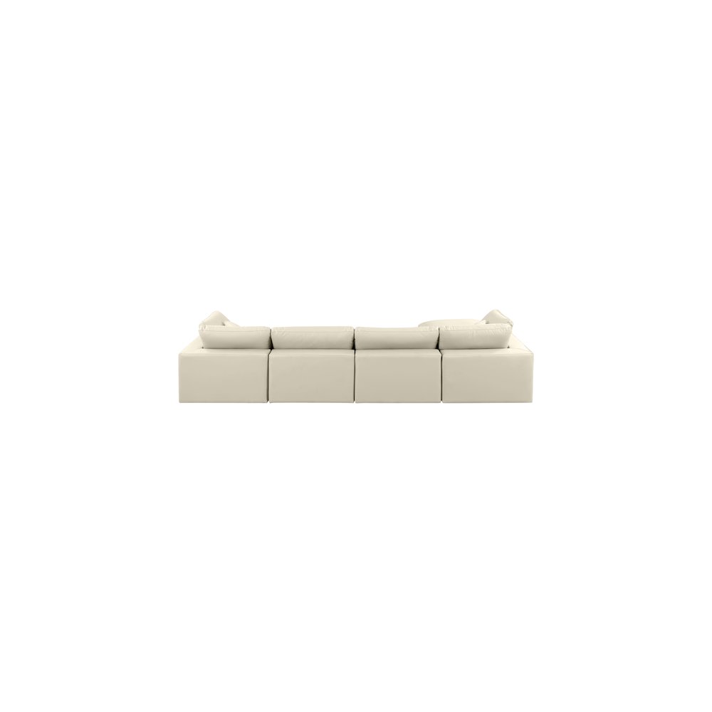 Comfy Cream Vegan Leather Modular Sectional