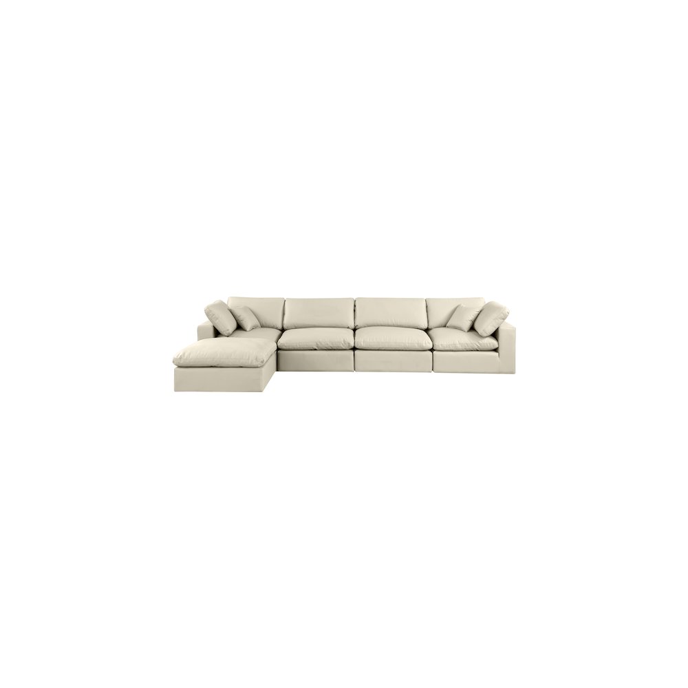 Comfy Cream Vegan Leather Modular Sectional