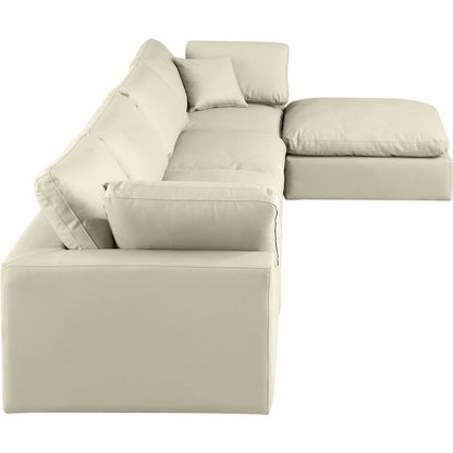 Comfy Cream Vegan Leather Modular Sectional