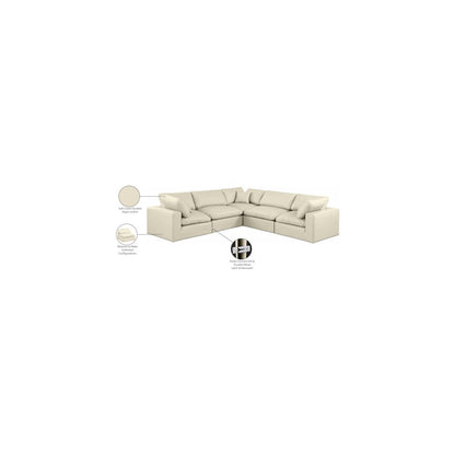 Comfy Cream Vegan Leather Modular Sectional