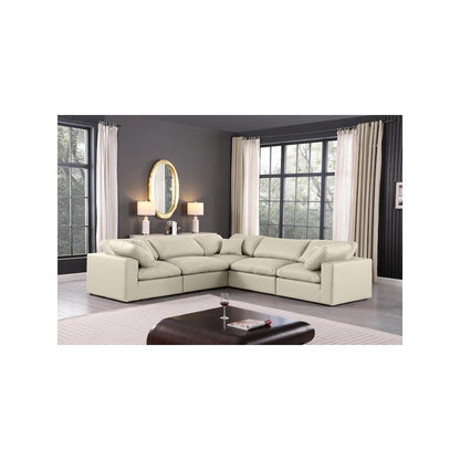 Comfy Cream Vegan Leather Modular Sectional