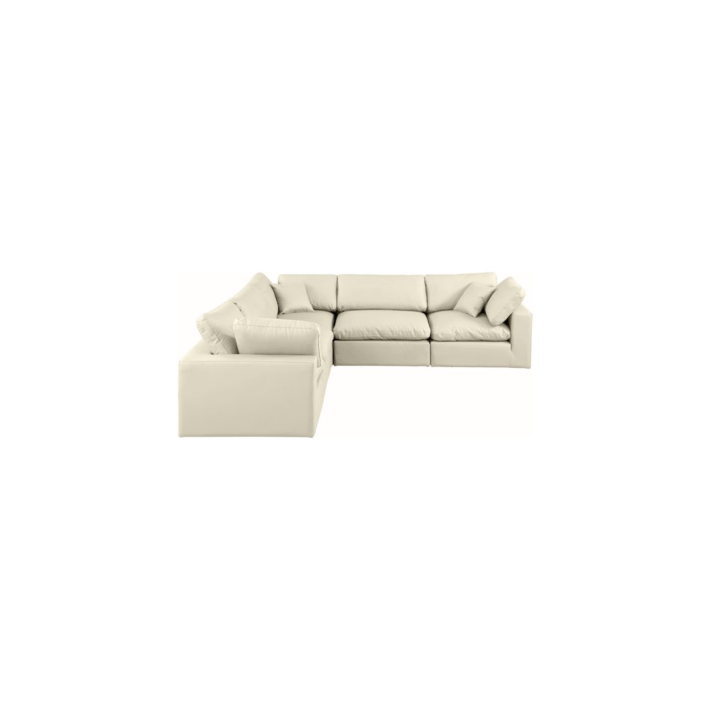 Comfy Cream Vegan Leather Modular Sectional