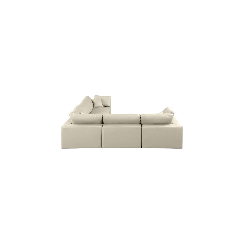 Comfy Cream Vegan Leather Modular Sectional