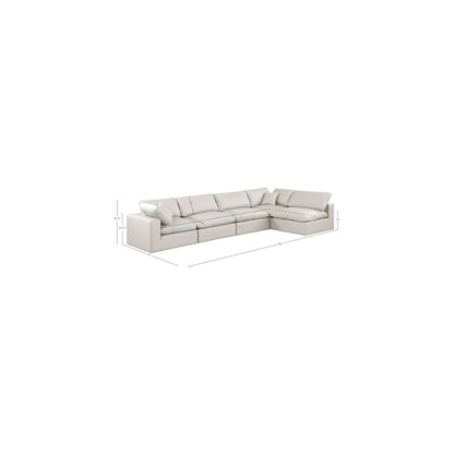 Comfy Cream Vegan Leather Modular Sectional