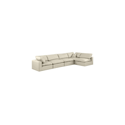 Comfy Cream Vegan Leather Modular Sectional