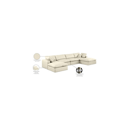 Comfy Cream Vegan Leather Modular Sectional