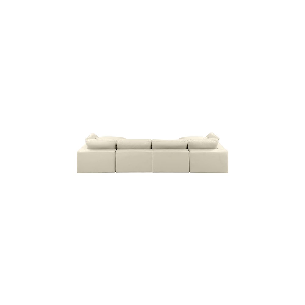 Comfy Cream Vegan Leather Modular Sectional