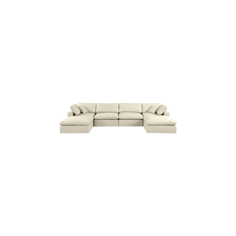 Comfy Cream Vegan Leather Modular Sectional