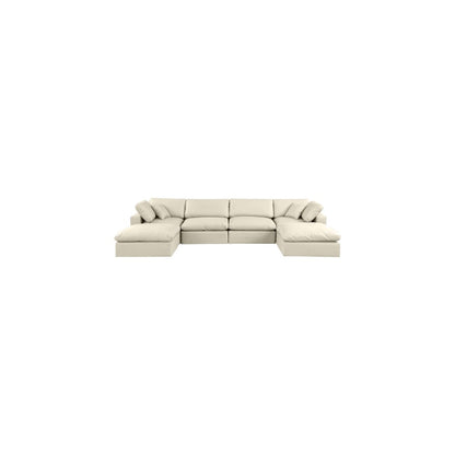 Comfy Cream Vegan Leather Modular Sectional