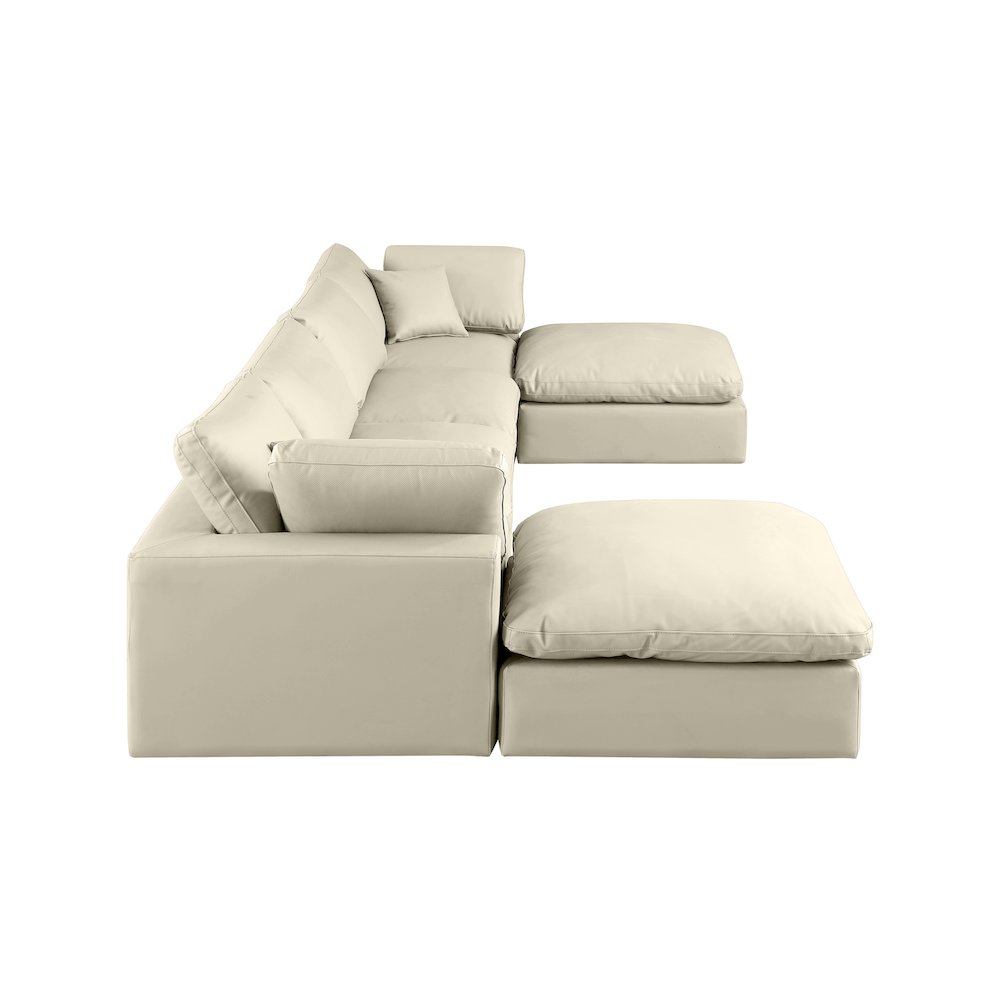 Comfy Cream Vegan Leather Modular Sectional