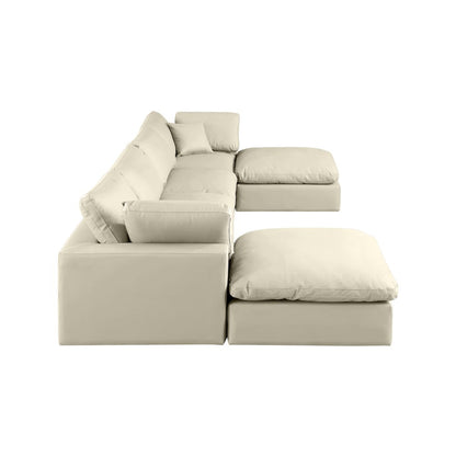 Comfy Cream Vegan Leather Modular Sectional