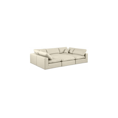 Comfy Cream Vegan Leather Modular Sectional