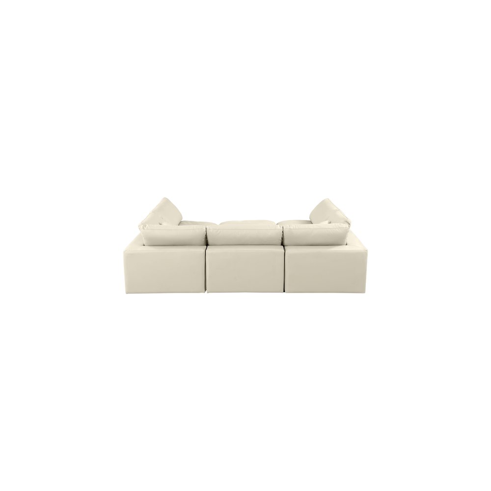 Comfy Cream Vegan Leather Modular Sectional