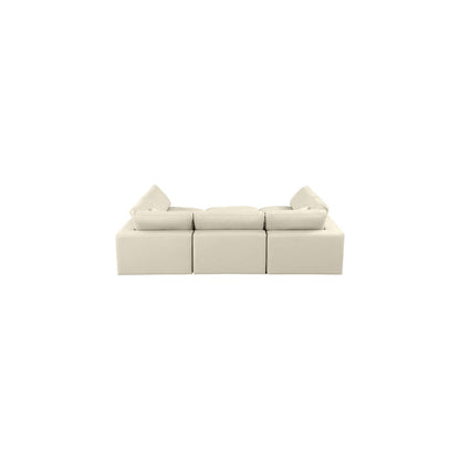 Comfy Cream Vegan Leather Modular Sectional