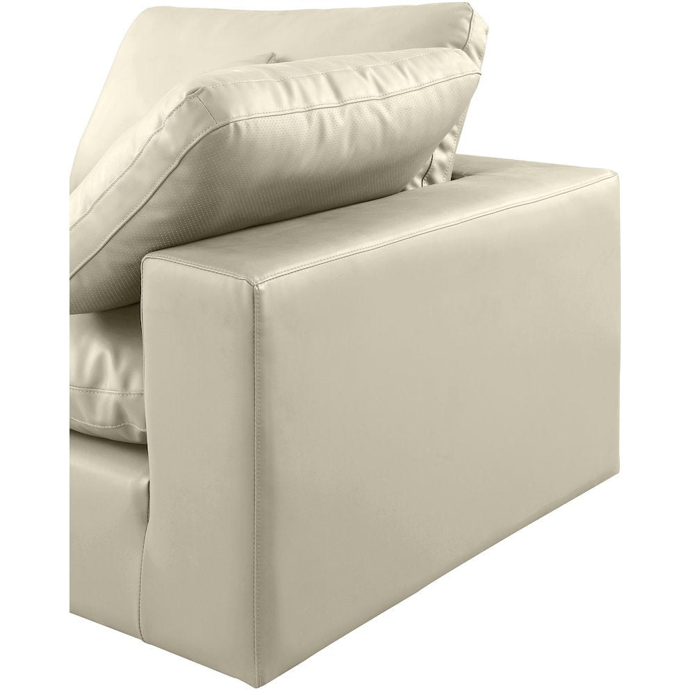 Comfy Cream Vegan Leather Modular Sectional