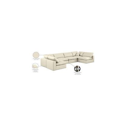 Comfy Cream Vegan Leather Modular Sectional