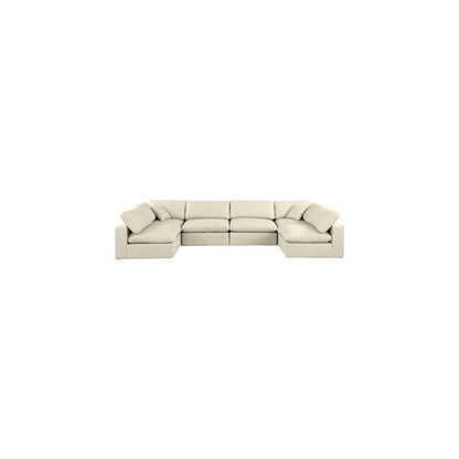 Comfy Cream Vegan Leather Modular Sectional