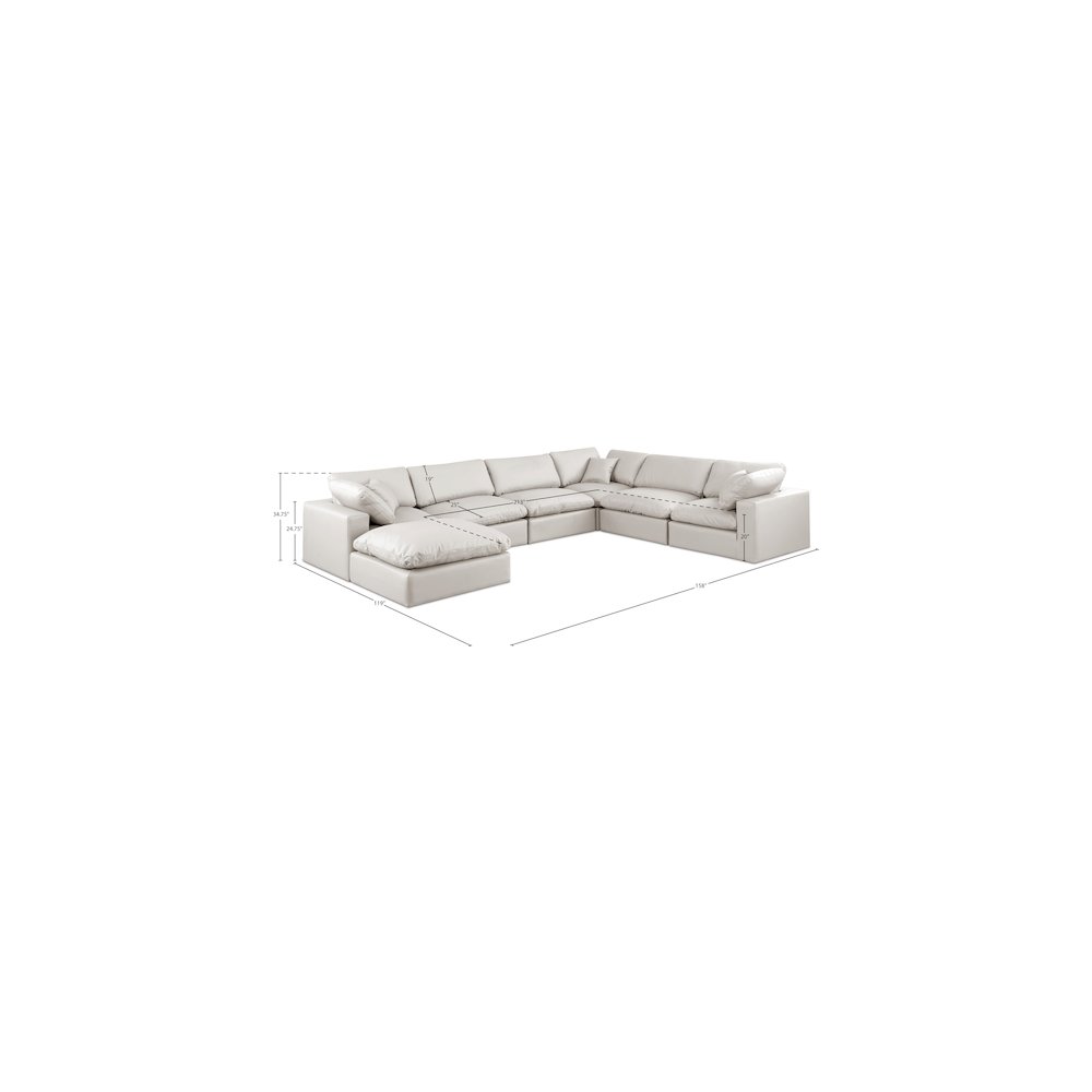 Comfy Cream Vegan Leather Modular Sectional