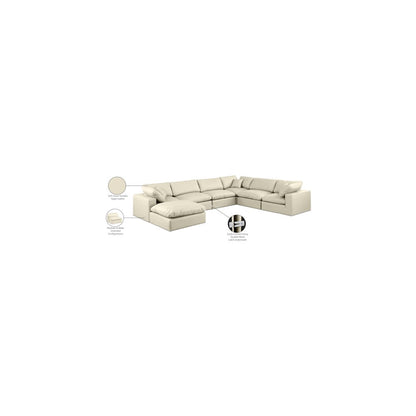 Comfy Cream Vegan Leather Modular Sectional