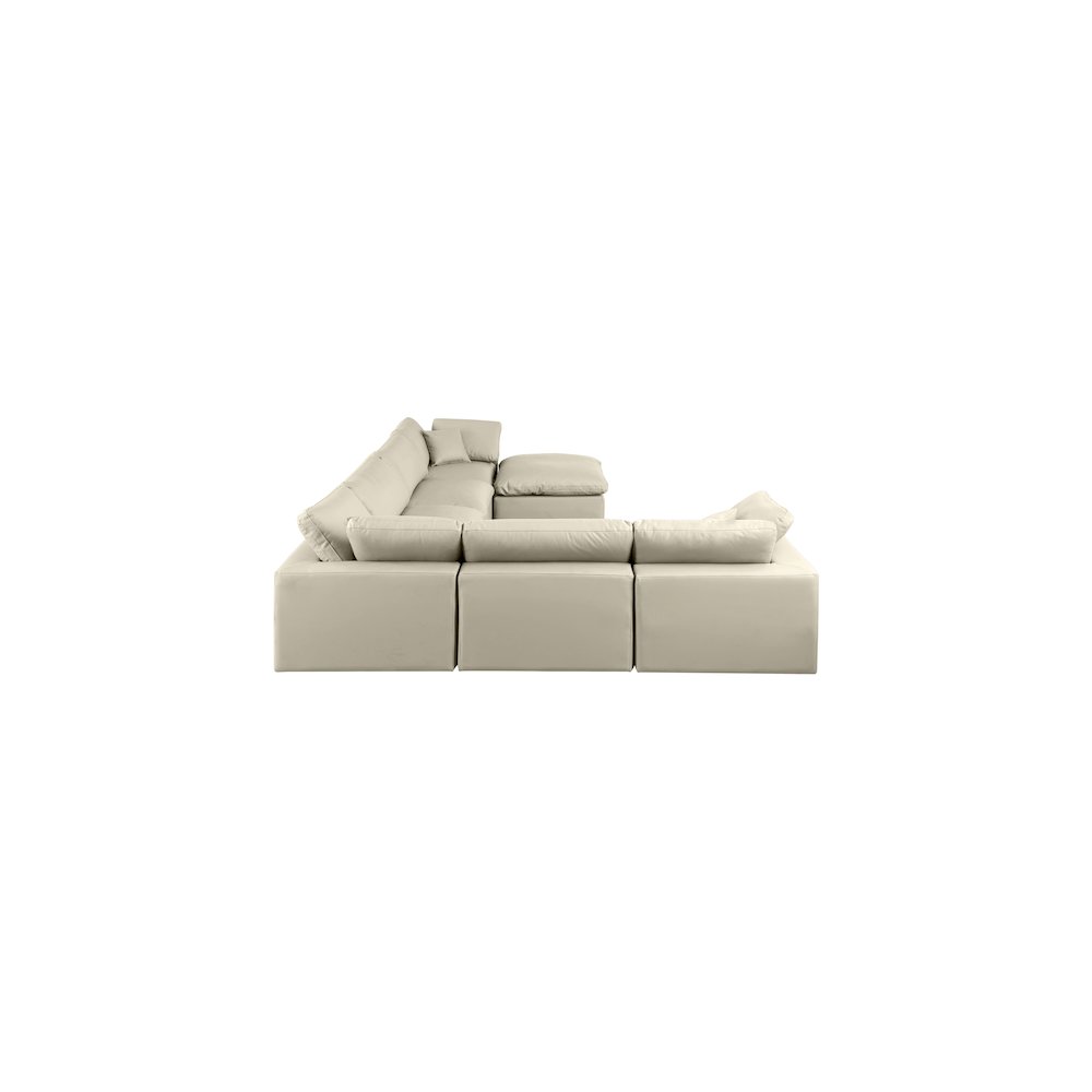 Comfy Cream Vegan Leather Modular Sectional