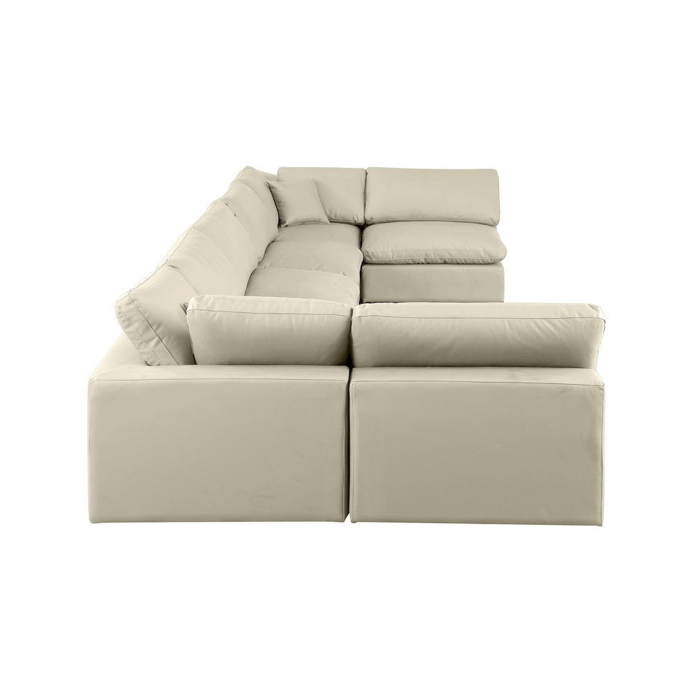 Comfy Cream Vegan Leather Modular Sectional