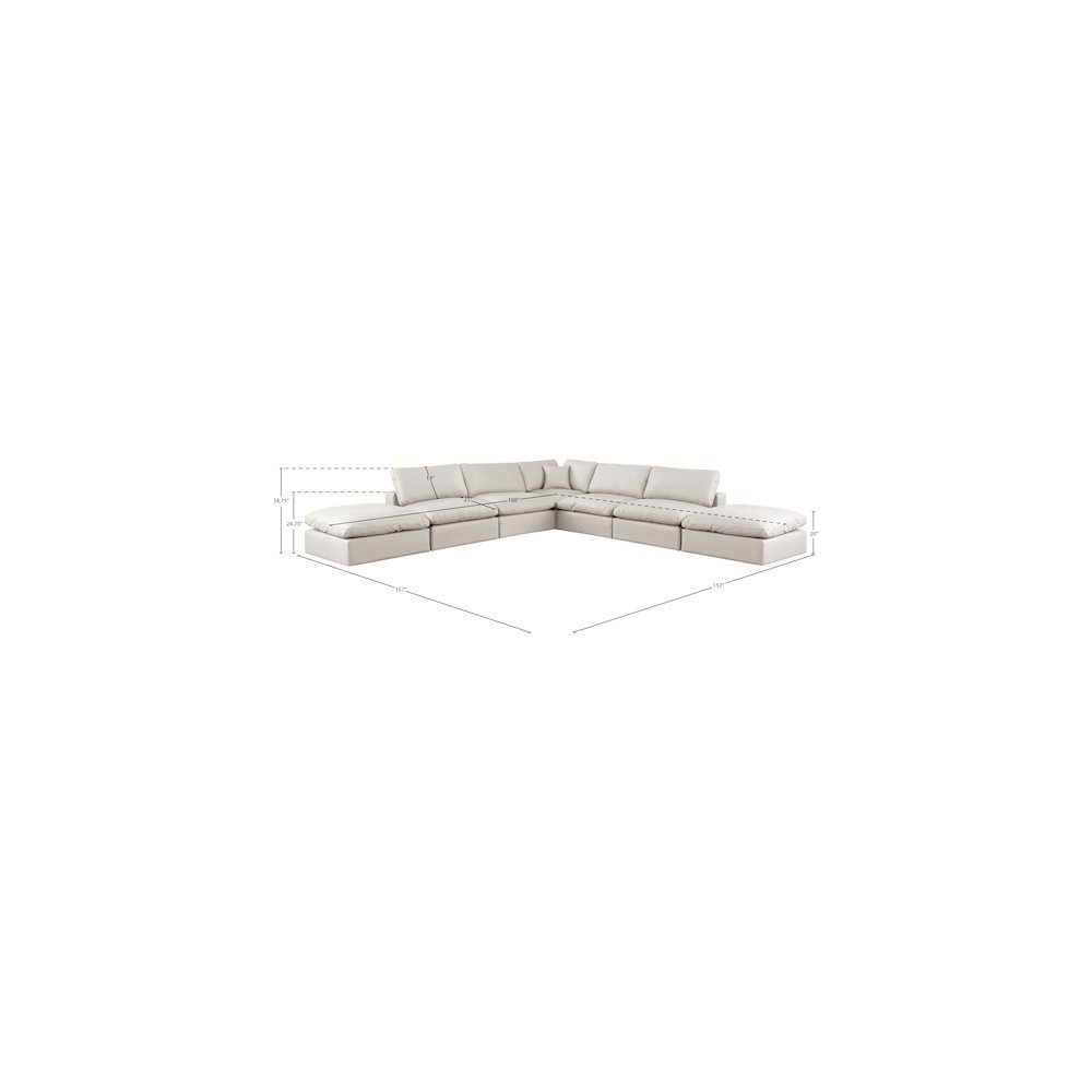 Comfy Cream Vegan Leather Modular Sectional