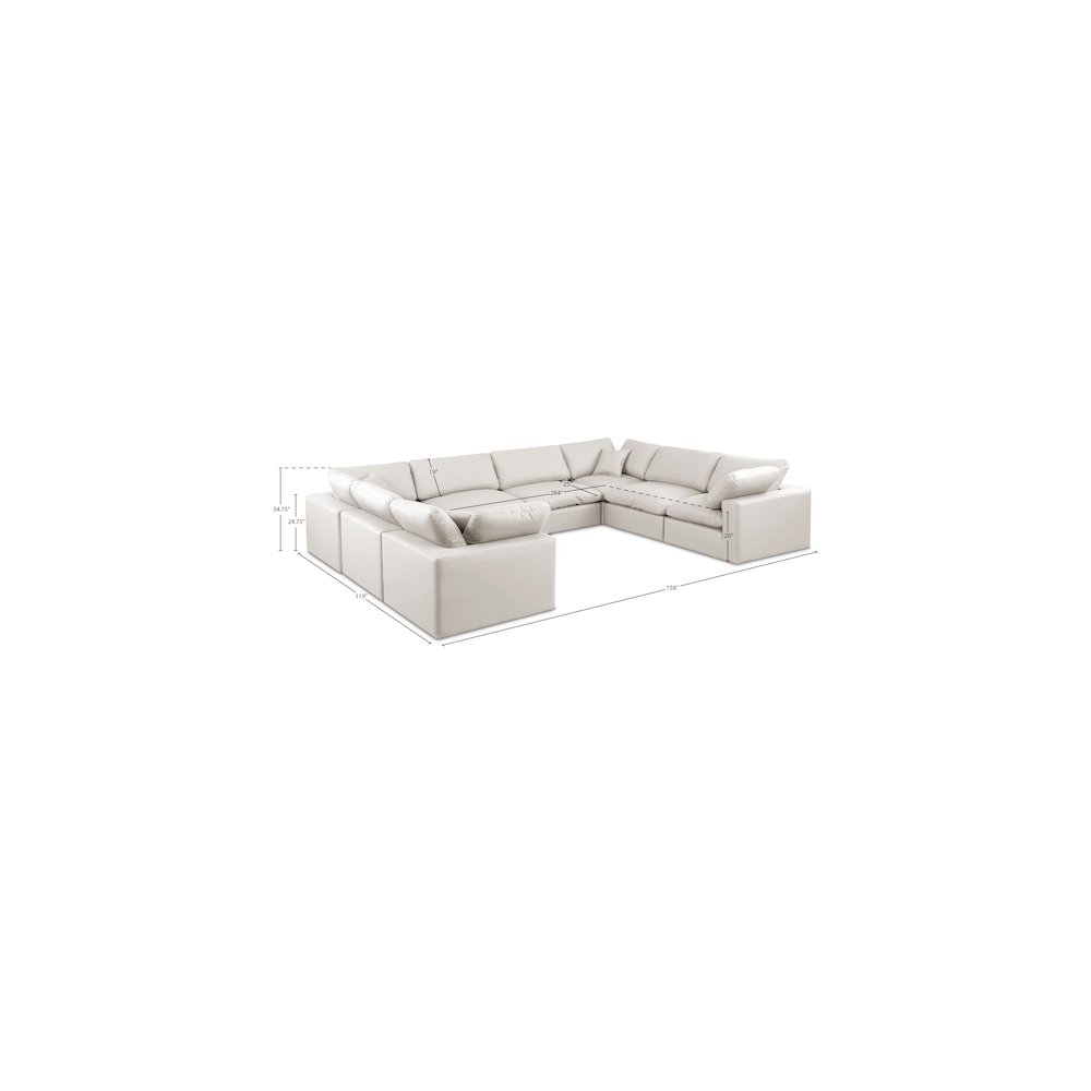Comfy Cream Vegan Leather Modular Sectional