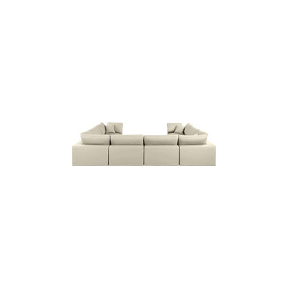 Comfy Cream Vegan Leather Modular Sectional