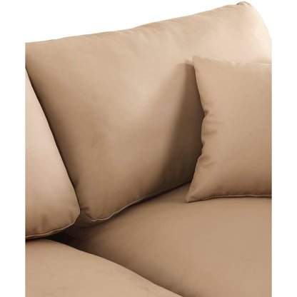 Comfy Tan Vegan Leather Modular Armless Chair