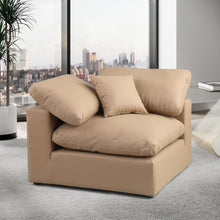 Comfy Tan Vegan Leather Modular Corner Chair