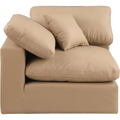 Comfy Tan Vegan Leather Modular Corner Chair